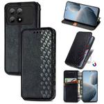 For Xiaomi Redmi K70E Cubic Grid Pressed Magnetic Leather Phone Case(Black)