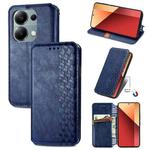 For Xiaomi Redmi Note 13 Pro 4G Cubic Grid Pressed Magnetic Leather Phone Case(Blue)