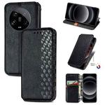 For Xiaomi 14 Ultra Cubic Grid Pressed Magnetic Leather Phone Case(Black)
