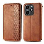 For Xiaomi Redmi Note 12 Pro 5G Cubic Grid Pressed Magnetic Leather Phone Case(Brown)