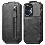 For Honor 100 5G Zipper Wallet Vertical Flip Leather Phone Case(Black)