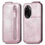 For Honor 100 Pro Zipper Wallet Vertical Flip Leather Phone Case(Pink)