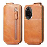 For Honor 100 Pro Zipper Wallet Vertical Flip Leather Phone Case(Brown)