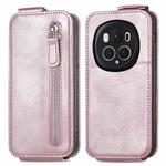 For Honor Magic6 Pro Zipper Wallet Vertical Flip Leather Phone Case(Pink)