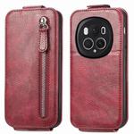 For Honor Magic6 Pro Zipper Wallet Vertical Flip Leather Phone Case(Red)