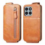 For Honor X8b Zipper Wallet Vertical Flip Leather Phone Case(Brown)