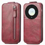 For Honor X40 5G Zipper Wallet Vertical Flip Leather Phone Case(Red)