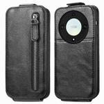 For Honor X40 5G Zipper Wallet Vertical Flip Leather Phone Case(Black)