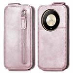 For Honor X9b Zipper Wallet Vertical Flip Leather Phone Case(Pink)