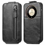 For Honor X9b Zipper Wallet Vertical Flip Leather Phone Case(Black)