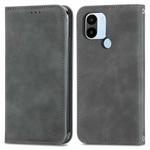 For Xiaomi Redmi A1+ Retro Skin Feel Magnetic Flip Leather Phone Case(Grey)