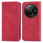 For Xiaomi Redmi A3 4G Retro Skin Feel Magnetic Flip Leather Phone Case(Red)