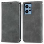For Xiaomi Redmi Note 12 4G Retro Skin Feel Magnetic Flip Leather Phone Case(Grey)