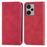 For Xiaomi Redmi Note 12 Pro+ 5G Retro Skin Feel Magnetic Flip Leather Phone Case(Red)