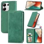 For Xiaomi Redmi Note 13 4G Retro Skin Feel Magnetic Flip Leather Phone Case(Green)