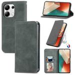 For Xiaomi Redmi Note 13 4G Retro Skin Feel Magnetic Flip Leather Phone Case(Grey)