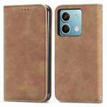 For Xiaomi Redmi Note 13 5G Retro Skin Feel Magnetic Flip Leather Phone Case(Brown)