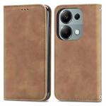 For Xiaomi Redmi Note 13 Pro 4G Retro Skin Feel Magnetic Flip Leather Phone Case(Brown)