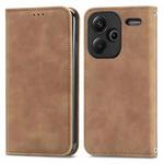 For Xiaomi Redmi Note 13 Pro+ 5G Retro Skin Feel Magnetic Flip Leather Phone Case(Brown)