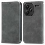 For Xiaomi Redmi Note 13 Pro+ 5G Retro Skin Feel Magnetic Flip Leather Phone Case(Grey)