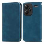 For Xiaomi Redmi Note 13 Pro+ 5G Retro Skin Feel Magnetic Flip Leather Phone Case(Blue)