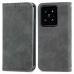 For Xiaomi  14 Pro Retro Skin Feel Magnetic Flip Leather Phone Case(Grey)