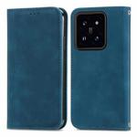 For Xiaomi  14 Pro Retro Skin Feel Magnetic Flip Leather Phone Case(Blue)