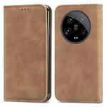 For Xiaomi  14 Ultra Retro Skin Feel Magnetic Flip Leather Phone Case(Brown)