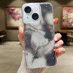 For iPhone 15 Ink Smudged Glitter TPU Phone Case(Black)