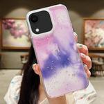 For iPhone XR Ink Smudged Glitter TPU Phone Case(Purple)