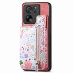 For Xiaomi 12T Pro Retro Painted Zipper Wallet Back Phone Case(Pink)