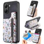 For Redmi Turbo 4 Retro Painted Zipper Wallet Back Phone Case(Black)