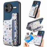 For Redmi K80 / Poco F7 Pro Retro Painted Zipper Wallet Back Phone Case(Blue)