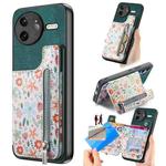 For Redmi K80 Pro / Poco F7 Ultra Retro Painted Zipper Wallet Back Phone Case(Green)