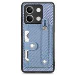 For Xiaomi Redmi Note 13 Wristband Kickstand Card Wallet Back Phone Case with Tool Knife(Blue)