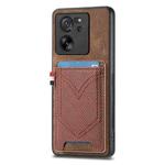 For Xiaomi 13T / 13T Pro Denim Texture Leather Skin Phone Case with Card Slot(Brown)