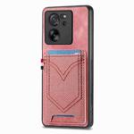 For Xiaomi 13T / 13T Pro Denim Texture Leather Skin Phone Case with Card Slot(Pink)