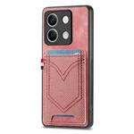 For Xiaomi Redmi Note 13 Denim Texture Leather Skin Phone Case with Card Slot(Pink)