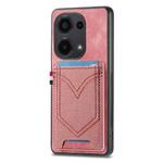 For Xiaomi Redmi Note 13 Pro 4G Denim Texture Leather Skin Phone Case with Card Slot(Pink)