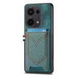 For Xiaomi Redmi Note 13 Pro 4G Denim Texture Leather Skin Phone Case with Card Slot(Green)