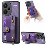 For Xiaomi Redmi Note 13 Pro+ Retro Cross Wristband Wallet Leather Back Phone Case(Purple)