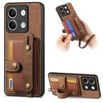 For Xiaomi Redmi Note 13 Retro Cross Wristband Wallet Leather Back Phone Case(Brown)