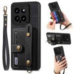 For Xiaomi 14 Retro Cross Wristband Wallet Leather Back Phone Case(Black)