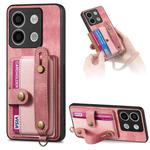 For Xiaomi Redmi Note 13 Pro 5G Retro Cross Wristband Wallet Leather Back Phone Case(Pink)