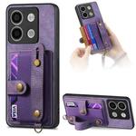 For Xiaomi Redmi Note 13 Pro 5G Retro Cross Wristband Wallet Leather Back Phone Case(Purple)