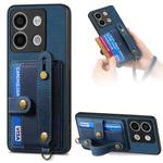 For Xiaomi Redmi Note 13 Pro 5G Retro Cross Wristband Wallet Leather Back Phone Case(Blue)