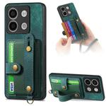 For Xiaomi Redmi Note 13 Pro 5G Retro Cross Wristband Wallet Leather Back Phone Case(Green)