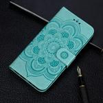 Mandala Embossing Pattern Horizontal Flip Leather Case for Samsung Galaxy A20 & A30, with Holder & Card Slots & Wallet & Photo Frame &  Lanyard(Green)