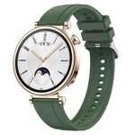 For Huawei Watch GT4 41mm Tire Pattern Silver Buckle Silicone Watch Band(Hu Yang Green)