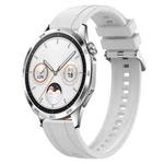 For Huawei Watch GT4 46mm Tire Pattern Silver Buckle Silicone Watch Band(White)